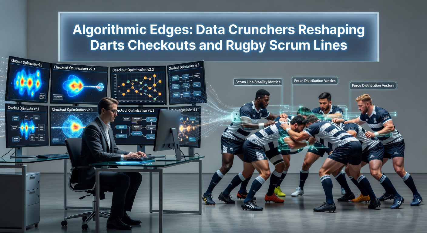 Visualization of algorithmic models predicting darts checkout success rates across various scores and player profiles