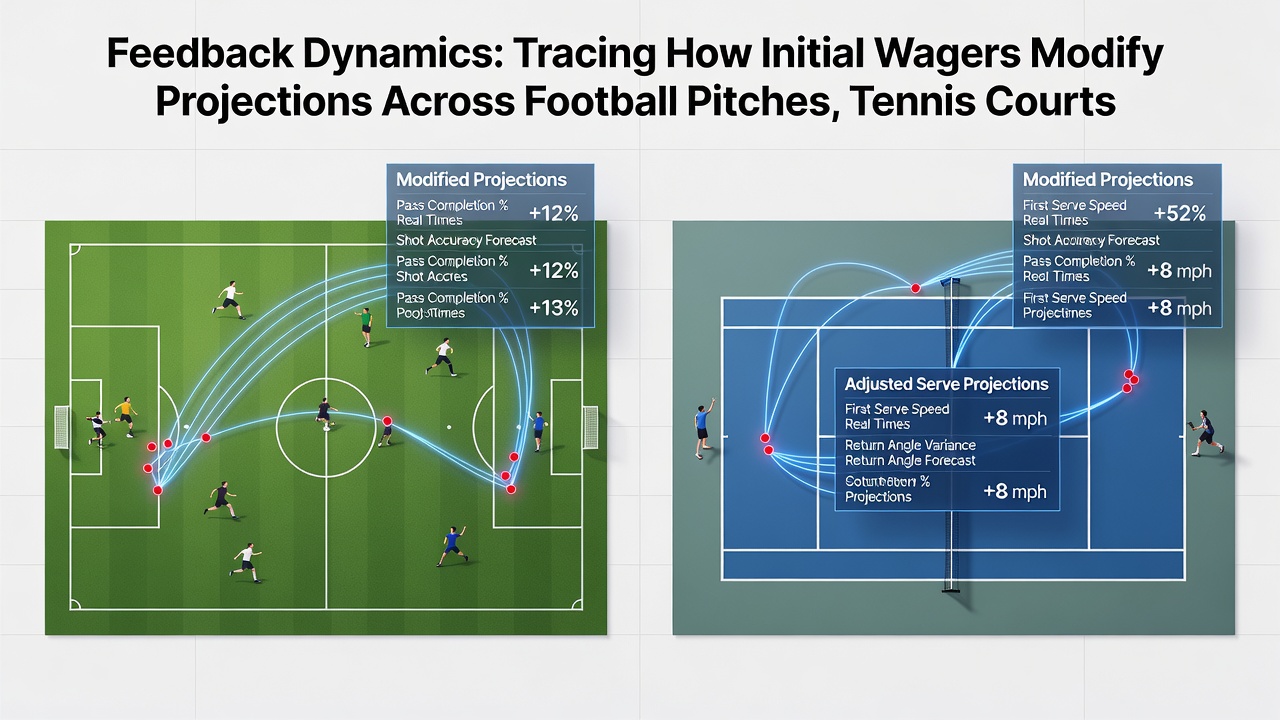 Chart illustrating odds movement patterns across tennis and horse racing events driven by initial betting volume