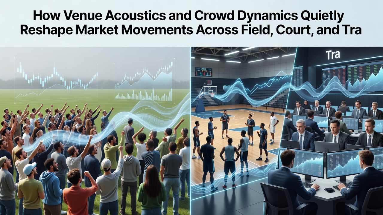 Crowd dynamics in an arena influencing live odds adjustments during a basketball or tennis match
